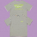 Gallery Dept. Striped Hollywood Logo Short Sleeve T-Shirt - Grey/White