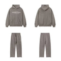 Fear Of God Essentials Hot Stamped Double Line Hoodie & Straight Pants Set Heather Grey