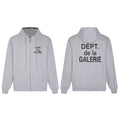 Gallery Dept. "Dépt. de la Galerie" Zip Hoodie – Grey French Print, Oversized Fit