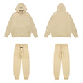 Fear Of God Essentials Tone‑on‑Tone Hoodie & Jogger Tracksuit Set Cream Beige