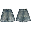 Gallery Dept. Spray Stripe & Paint Splatter Denim Shorts