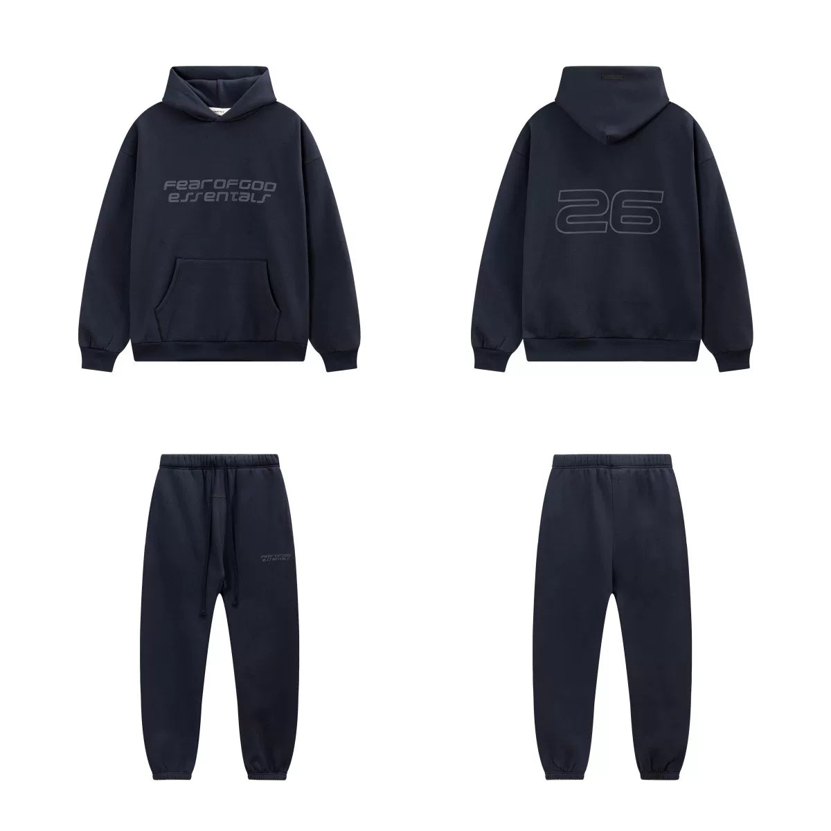 Fear Of God Essentials 26 Graphic Hoodie & Jogger Tracksuit Set Navy
