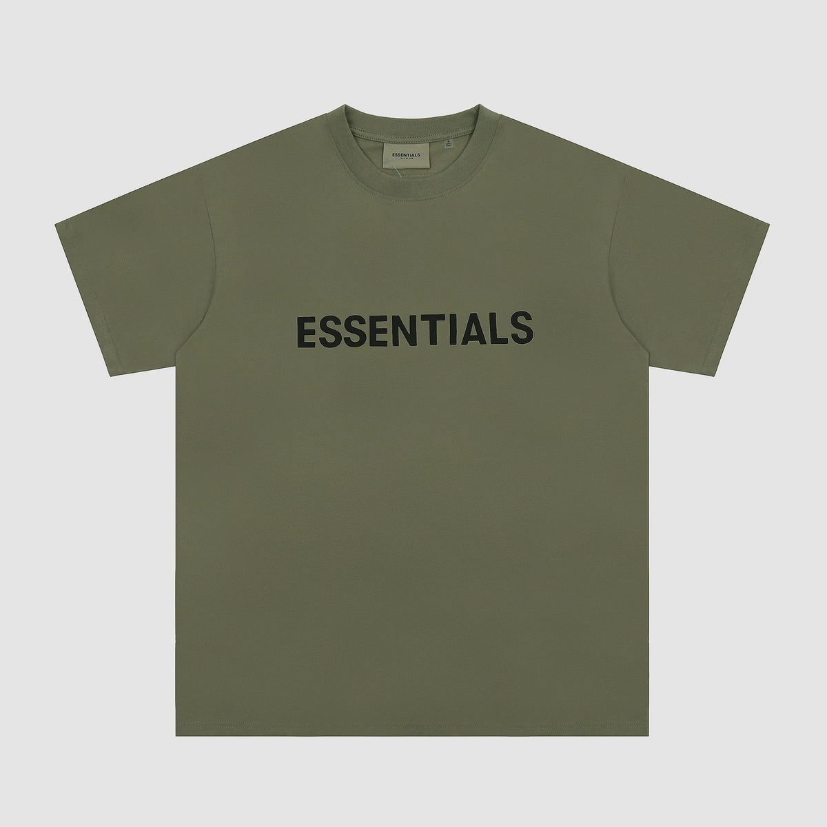 Fear Of God Essentials 3D Chest Logo Short Sleeve T‑Shirt Military Olive