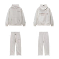 Fear Of God Essentials Double‑Line Hoodie Sweatpants 2‑Pieces Tracksuit Set Light Oatmeal