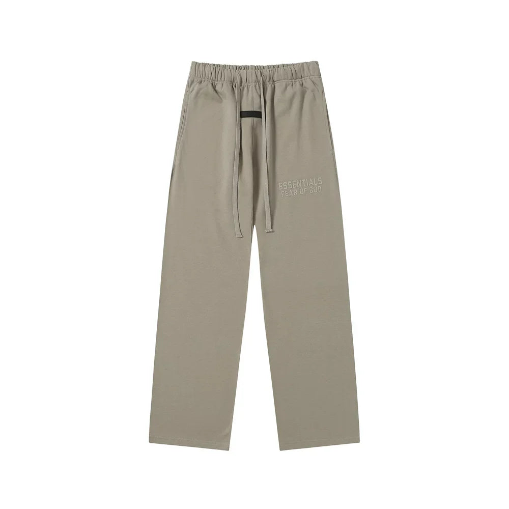 Fear Of God Essentials Tone‑on‑Tone Text Logo Straight‑Leg Sweatpants Taupe