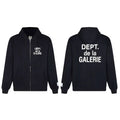 Gallery Dept. "Dépt. de la Galerie" Zip Hoodie – White French Print, Oversized Fit