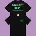 Gallery Dept. Hollywood Logo Short Sleeve T-Shirt - Black/Green