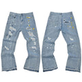 Gallery Dept. Distressed Heavy Paint Splatter Light Wash Denim Jeans
