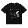 Rhude I Need A Getaway Beach Palm Tree Graphic Black Oversized T‑Shirt