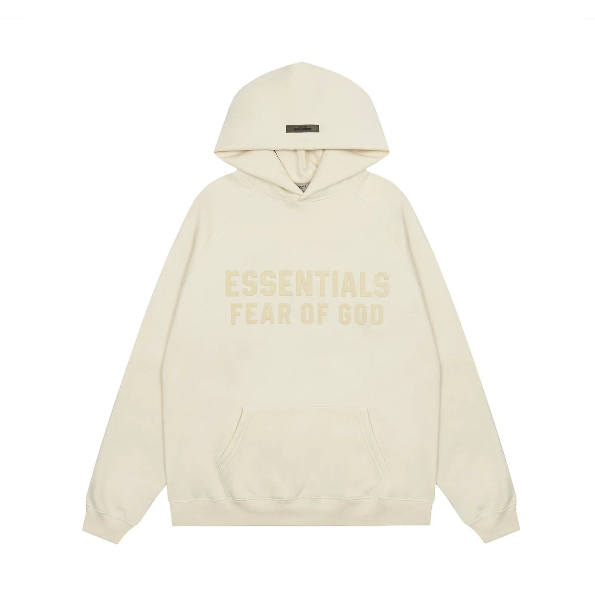 Fear Of God Essentials Double‑Line Plush Pullover Hoodie Cream