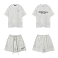 Fear Of God Essentials T‑Shirt Fleece Shorts Summer Set Light Oat Heather