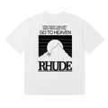 Rhude Go To Heaven Quote Mountain Back‑Print Oversized T‑Shirt