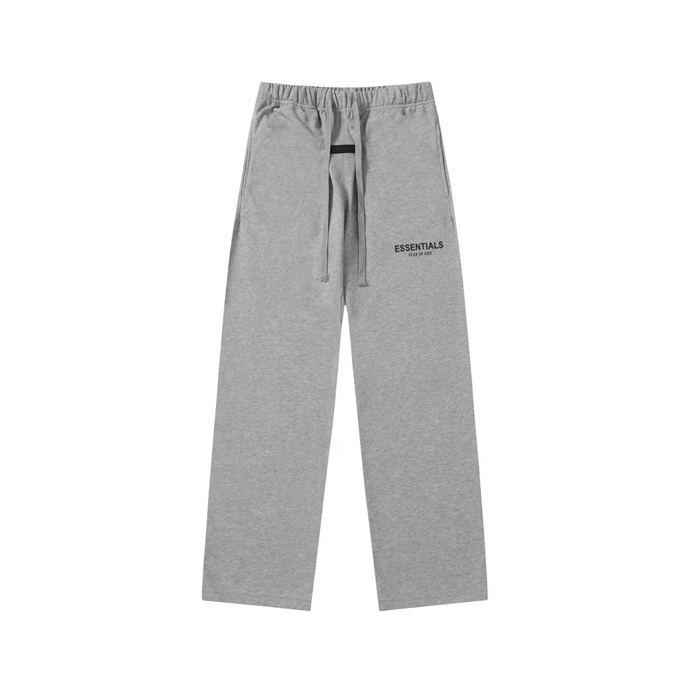 Fear Of God Essentials Logo Wide‑Leg Sweatpants Medium Heather Grey