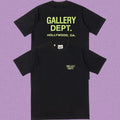 Gallery Dept. Hollywood Logo Short Sleeve T-Shirt - Black/Neon Green