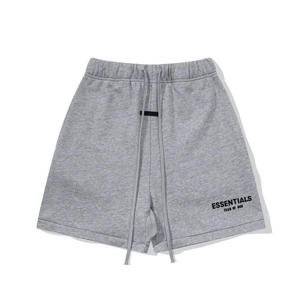 Fear Of God Essentials Logo Fleece Shorts Light Heather Grey