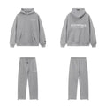 Fear Of God Essentials Double‑Line Hoodie Sweatpants 2‑Pieces Tracksuit Set Dark Heather Grey