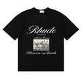 Rhude Monte Carlo Heaven On Earth Vintage Photo Print Black Oversized T‑Shirt