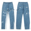 Gallery Dept. Contrast Side Panel Paint Splatter Denim Cargo Pants
