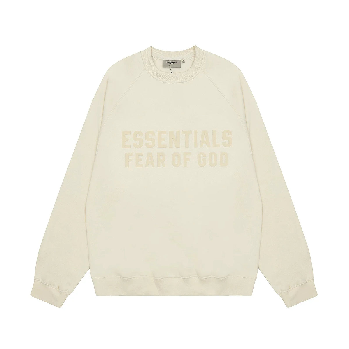 Fear Of God Essentials Double‑Line Plush Crewneck Sweatshirt Cream