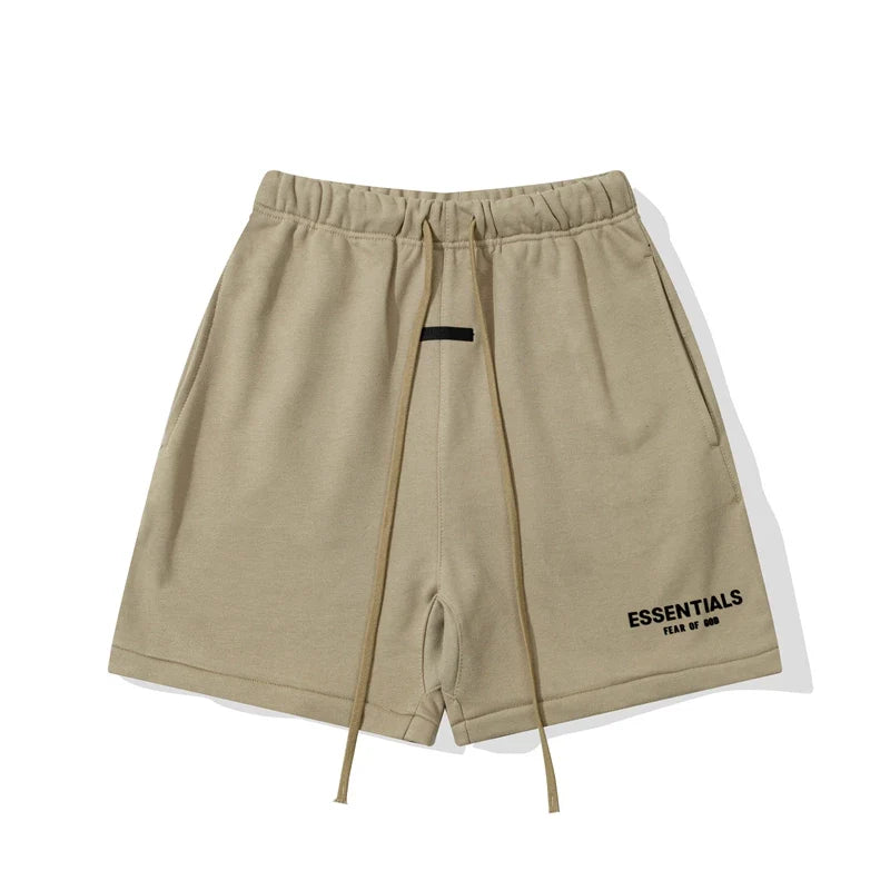 Fear Of God Essentials Logo Fleece Shorts Moss Taupe