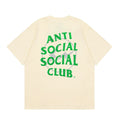 Anti Social Social Club Green Lightning Circle Logo T-Shirt - Cream