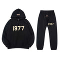 Fear Of God Essentials 1977 Plush Hoodie & Jogger Tracksuit Set Black