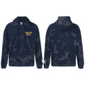 Gallery Dept. "Water Ripple" Zip Hoodie – Navy Blue Tie-Dye, Gold Logo
