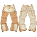 Gallery Dept. Distressed Graphic Patch Paint Splatter Cargo Pants