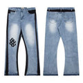 Gallery Dept. Paint Splatter & Logo Distressed Black Denim Jeans