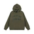 Fear Of God Essentials Vintage Letter Print Pullover Hoodie Dark Olive