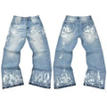 Gallery Dept. Heavy Brushstroke Paint Splatter Light Wash Denim Jeans