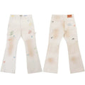 Gallery Dept. Pleated Multi-Color Paint Splatter Off-White Cargo Pants