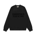 Fear Of God Essentials Double‑Line Plush Crewneck Sweatshirt Black