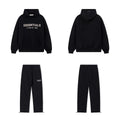 Fear Of God Essentials Hot Stamped Double‑Line Hoodie Sweatpants 2‑Pieces Tracksuit Set Black