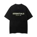 Fear Of God Essentials Gold Tone Double Line Back Logo Oversized T‑Shirt Black